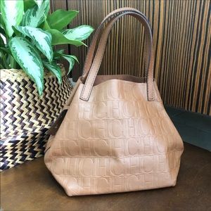 Carolina Herrera Matryoshka tan handbag like new